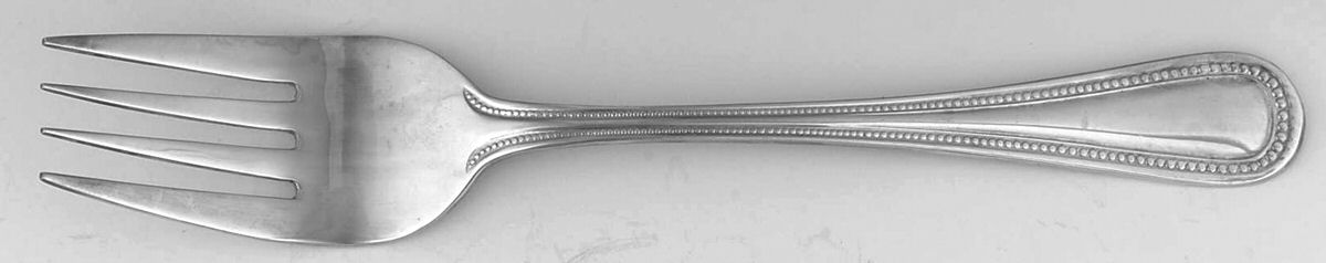 Beads (Silverplate) Medium Solid Cold Meat Serving Fork by Retroneu-1