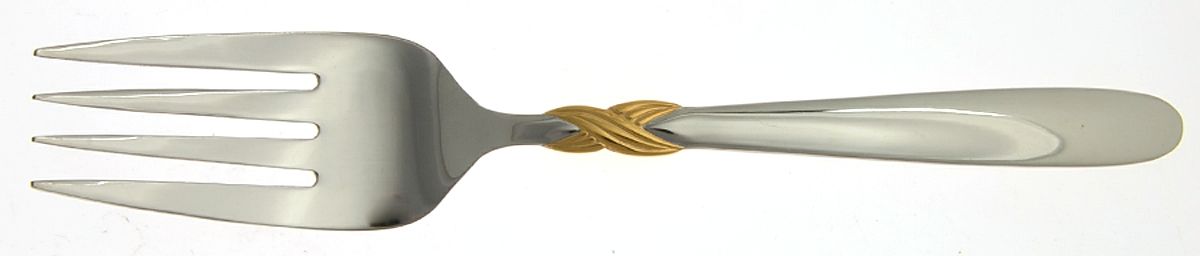 Braid-Gold Accent (Stainless) Solid Serving Fork by Retroneu-1