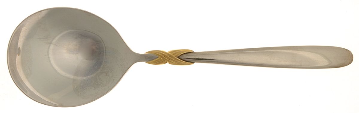 Braid-Gold Accent (Stainless) Solid Serving Spoon by Retroneu-1