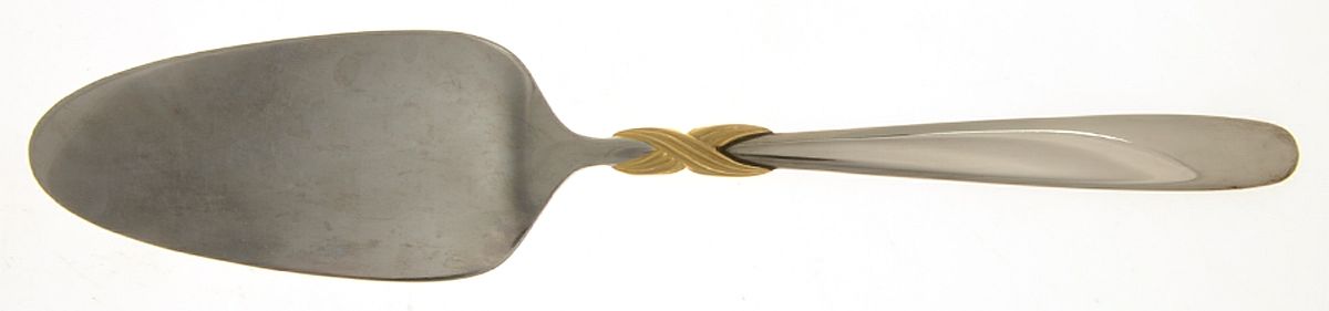 Braid-Gold Accent (Stainless) Solid Pastry Server by Retroneu-1