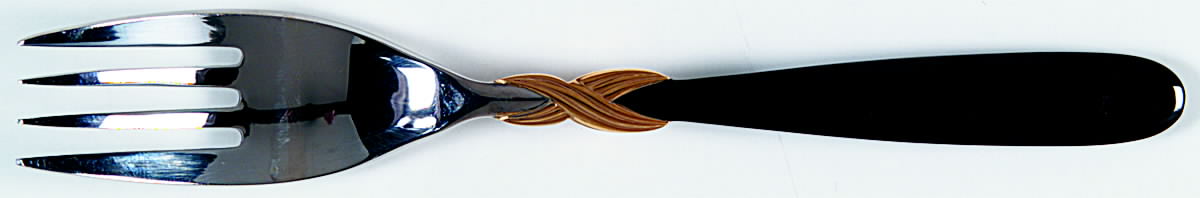 Braid-Onyx (Stainless, Onyxhdl, Gold Accent) Individual Salad Fork by Retroneu-1