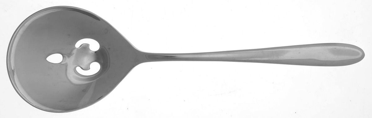 Cascade (Stainless) Pierced Solid Serving Spoon by Retroneu-1