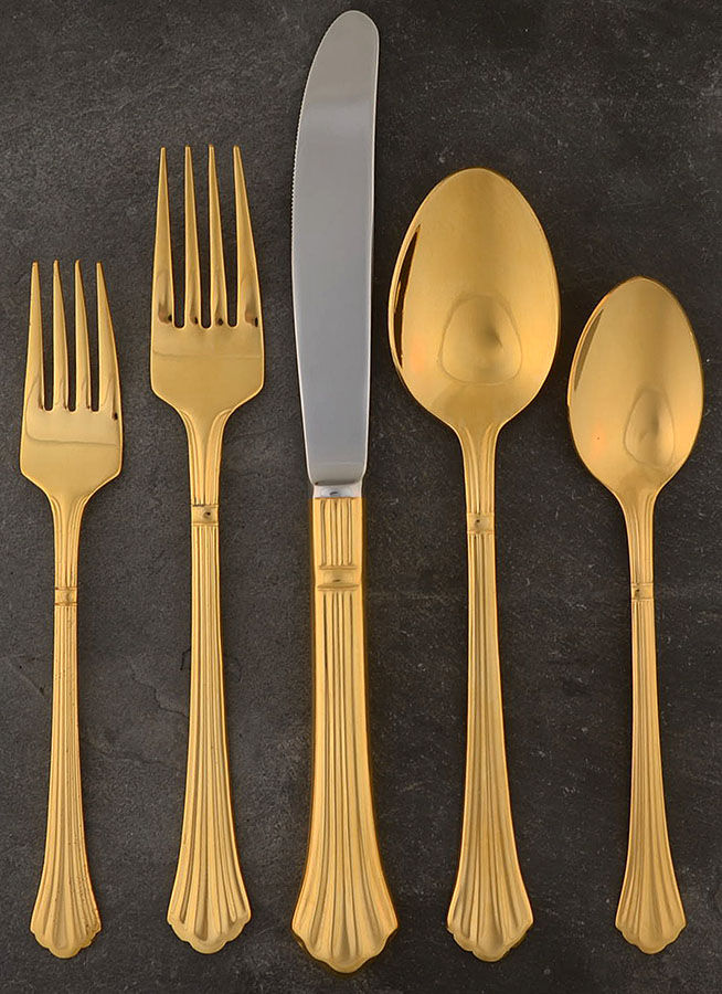 Century Gold (Electroplate) 5 Piece Place Setting by Retroneu-1