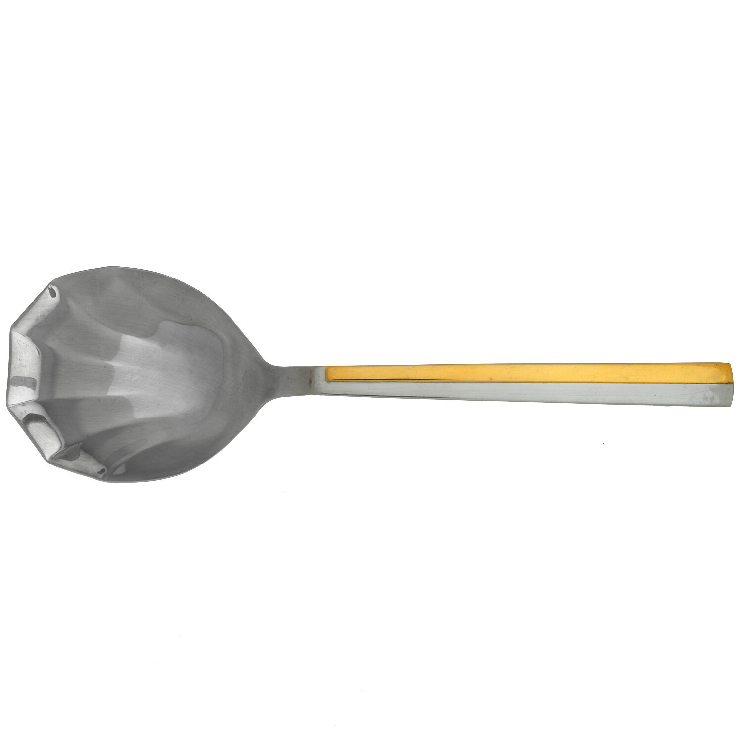 Center Stage (Stainless, Gold Accent) Solid Serving Spoon by Retroneu-1