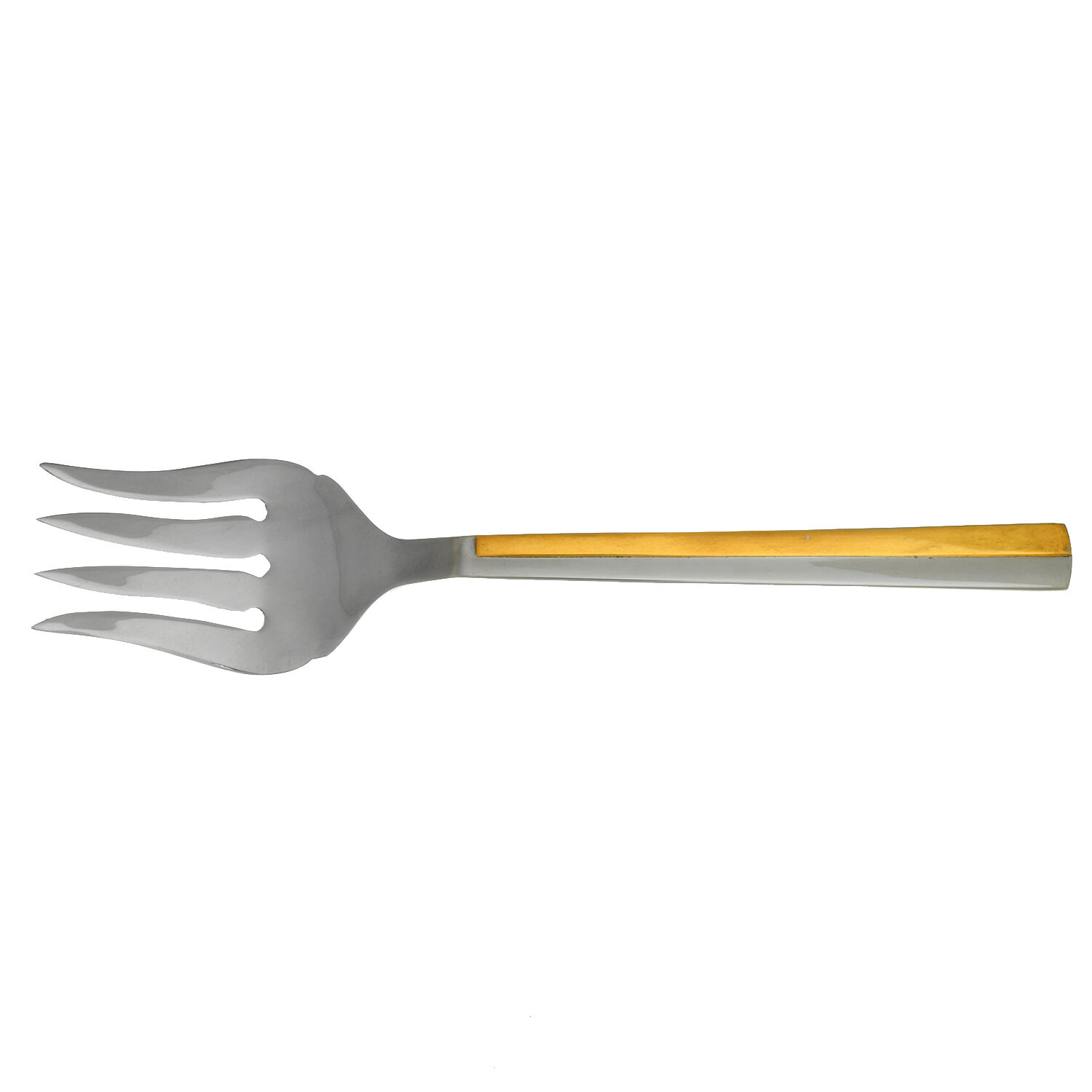 Center Stage (Stainless, Gold Accent) Solid Serving Fork by Retroneu-1