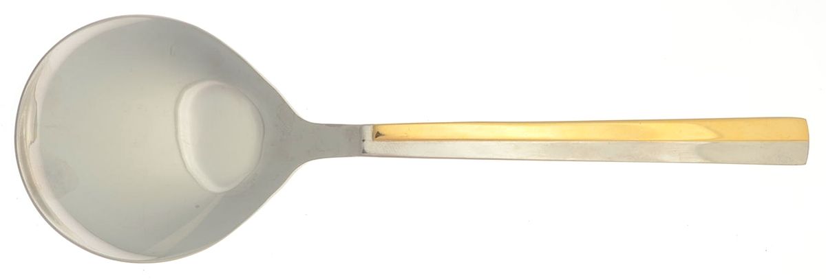 Center Stage (Stainless, Gold Accent) Solid Serving Spoon by Retroneu-1