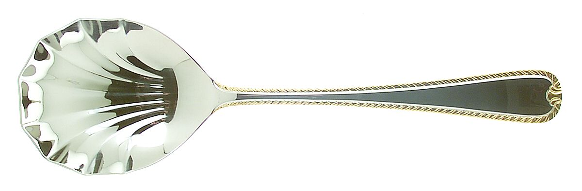 Claridge Gold (Stainless, Gold Acct) Solid Serving Spoon by Retroneu-1