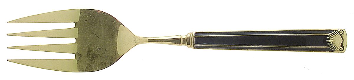 Cloisonee Shell-Blue Medium Solid Cold Meat Serving Fork by Retroneu-1