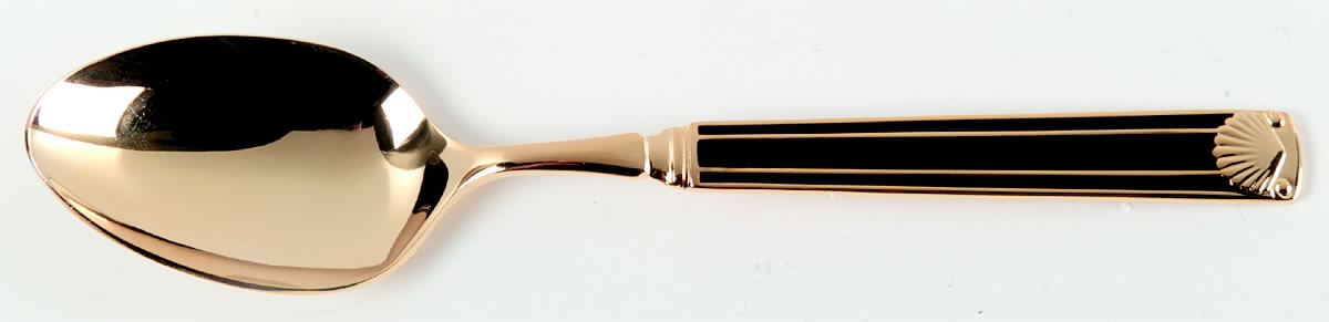 Cloisonee Shell-Black Place/Oval Soup Spoon by Retroneu-1