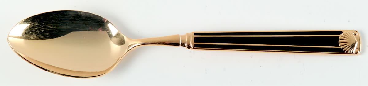 Cloisonee Shell-Black Teaspoon by Retroneu-1