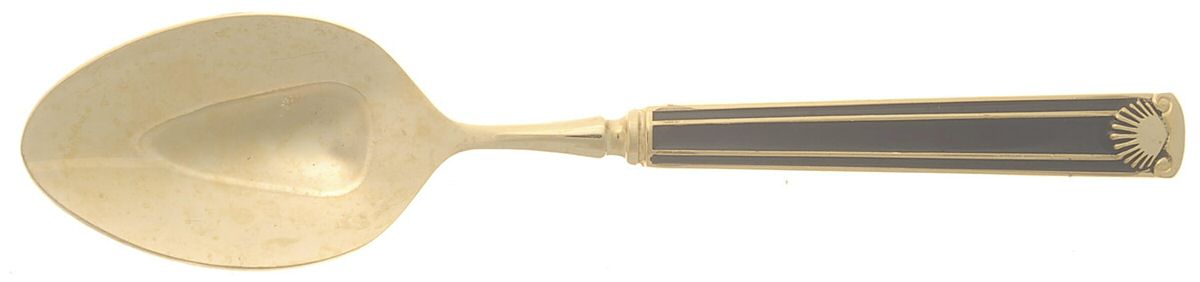 Cloisonee Shell-Black Tablespoon (Serving Spoon) by Retroneu-1