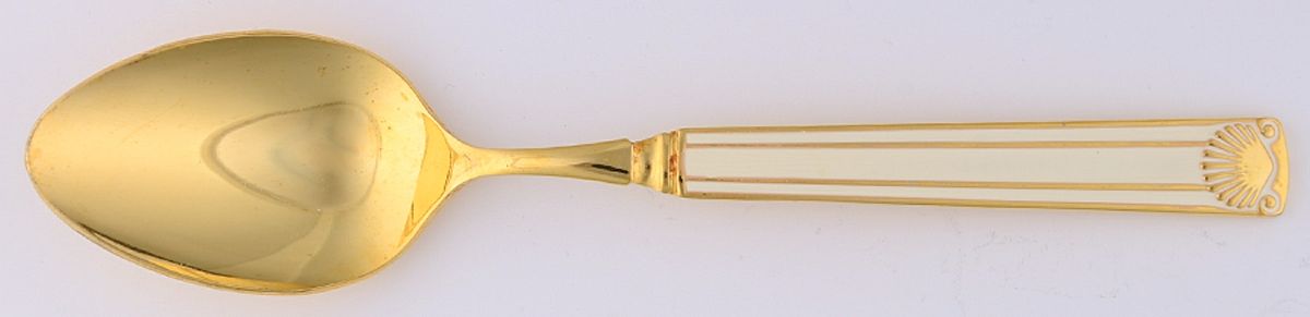 Cloisonee Shell-White Place/Oval Soup Spoon by Retroneu-1