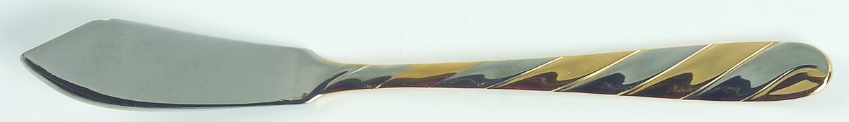 Concerto (Stainless, Gold Accent) Flat Handle Master Butter Knife by Retroneu-1