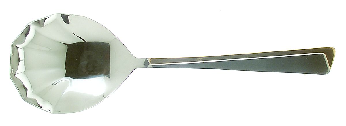 Concept (Stainless-Gold Accent) Solid Serving Spoon by Retroneu-1