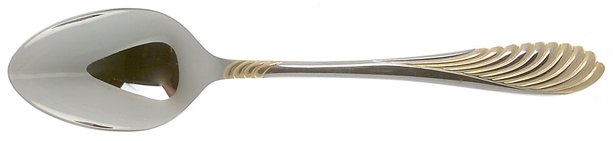 Coqui (Stainless, Gold Accent) Place/Oval Soup Spoon by Retroneu-1