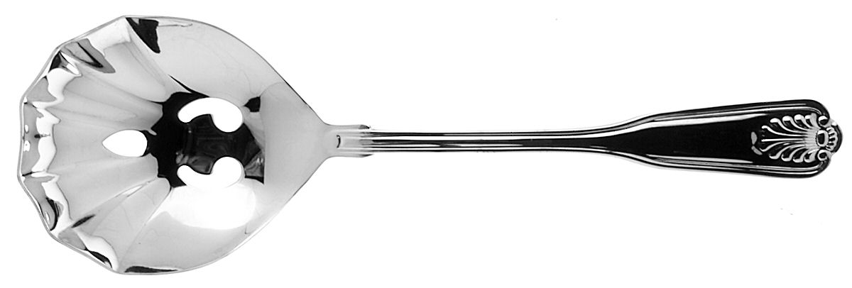 Coventry Shell (Silverplate) Pierced Solid Serving Spoon by Retroneu-1