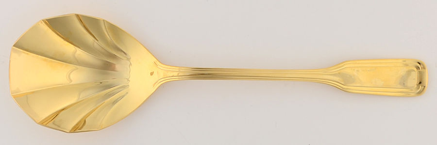 Deco Gold (Gold Electroplate) Solid Serving Spoon by Retroneu-1