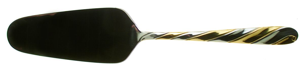 Diagonal-Gold (Stainless, Gold Accent) All Stainless Pie Server by Retroneu-1
