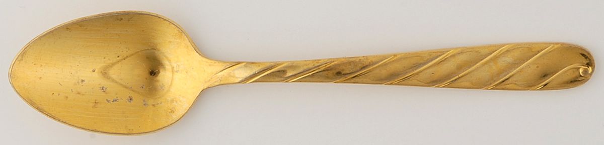 Diagonal Gold (Gold Electroplate) Teaspoon by Retroneu-1
