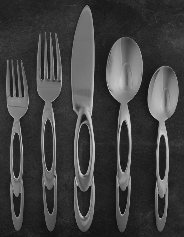 Double Loop (Stainless) 5 Piece Place Setting by Retroneu-1