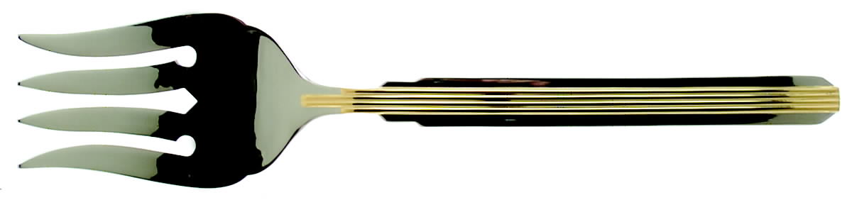 Empire State-Gold (Stainless) Solid Serving Fork by Retroneu-1