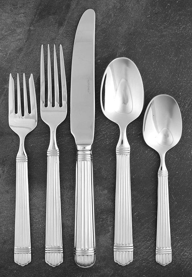 Esprit (Stainless, Glossy, 5 Ribs) 5 Piece Place Setting by Retroneu-1