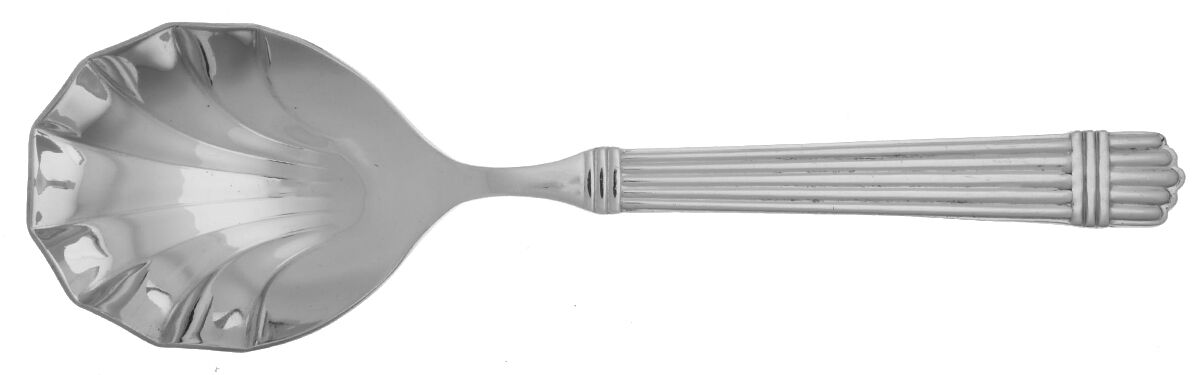 Esprit (Stainless, Glossy, 5 Ribs) Solid Serving Spoon by Retroneu-1