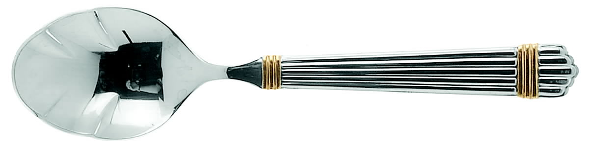 Esprit-Gold (Stainless, Gold Accent, 5 Ribs) Sugar Shell Spoon by Retroneu-1