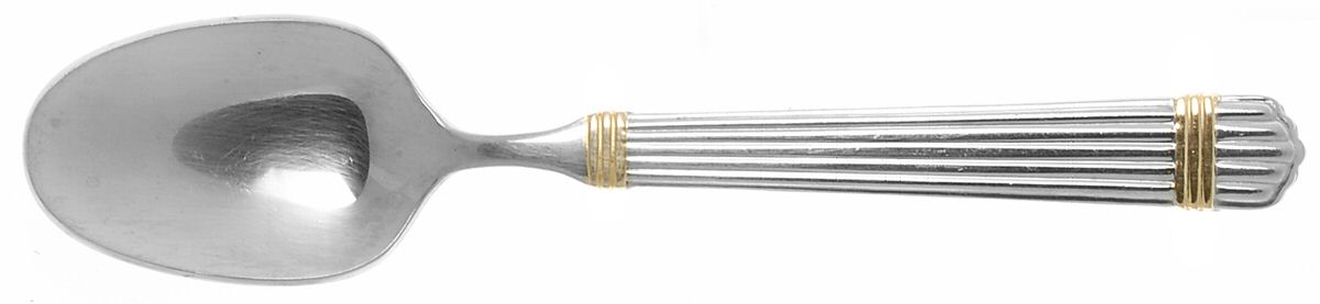 Esprit-Gold (Stainless, Gold Accent, 5 Ribs) Place/Oval Soup Spoon by Retroneu-1