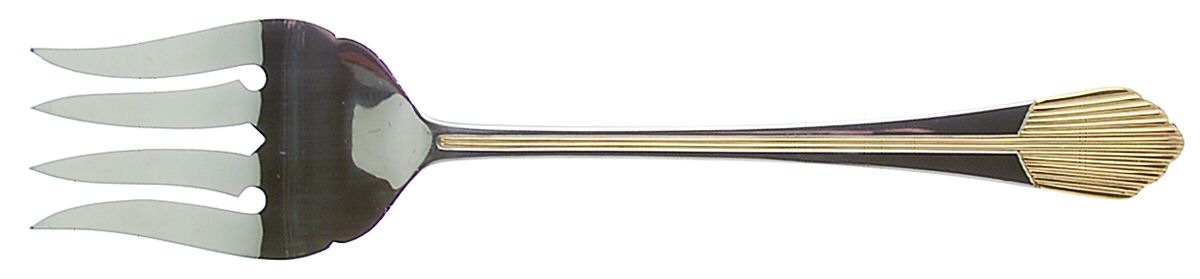 Flare (Stainless-Gold Accent) Solid Serving Fork by Retroneu-1