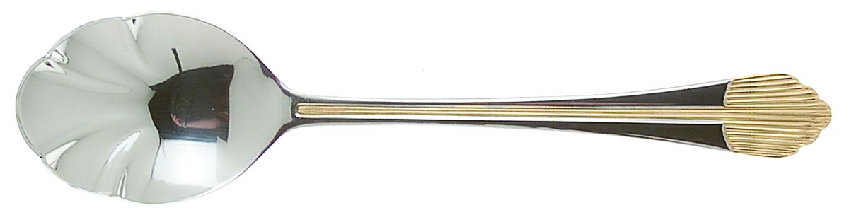 Flare (Stainless-Gold Accent) Sugar Shell Spoon by Retroneu-1