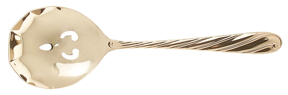 Nuance Gold (Gold Electroplate) Pierced Solid Serving Spoon by Retroneu-1