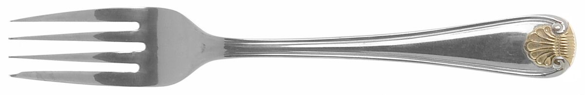 Hampton Shell (Stainless, Gold Accent) Individual Salad Fork by Retroneu-1