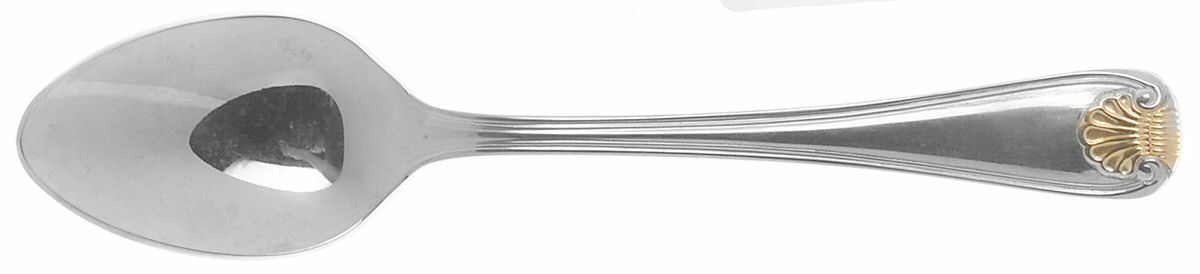 Hampton Shell (Stainless, Gold Accent) Place/Oval Soup Spoon by Retroneu-1