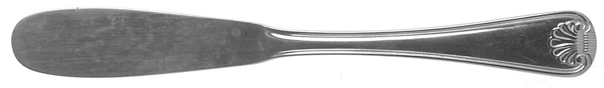 Hampton Shell (Stainless) Flat Handle Butter Spreader by Retroneu-1