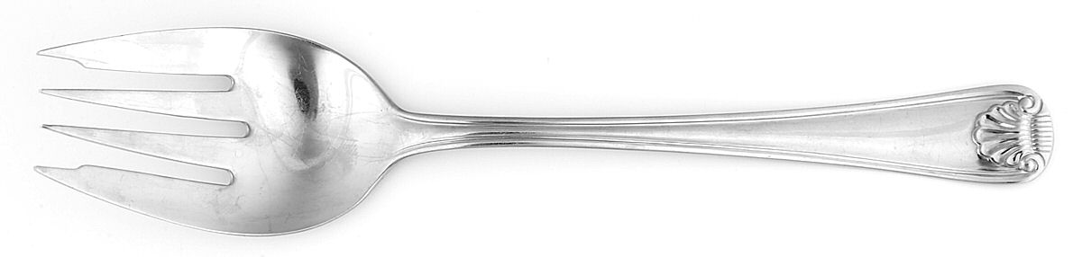 Hampton Shell (Stainless) Medium Solid Cold Meat Serving Fork by Retroneu-1