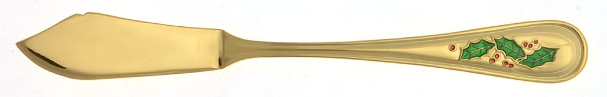 Hollyday (Gold Electroplate) Flat Handle Master Butter Knife by Retroneu-1