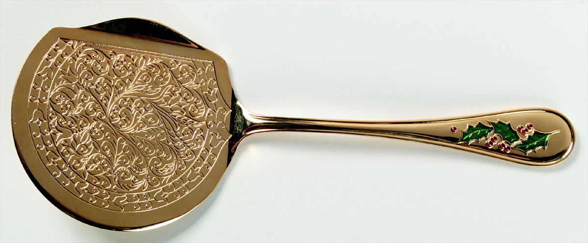 Hollyday (Gold Electroplate) Cranberry Server, Solid Piece by Retroneu-1