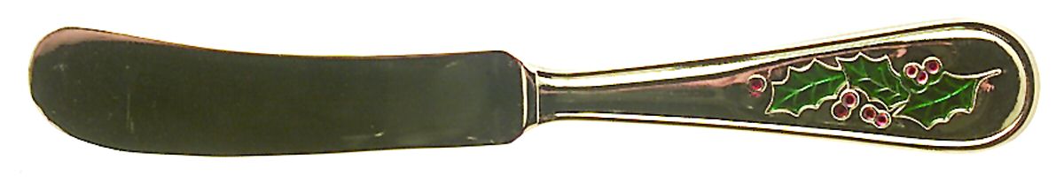Hollyday (Gold Electroplate) Flat Handle Butter Spreader by Retroneu-1