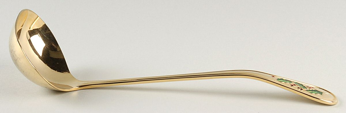 Hollyday (Gold Electroplate) Solid Soup Ladle by Retroneu-1