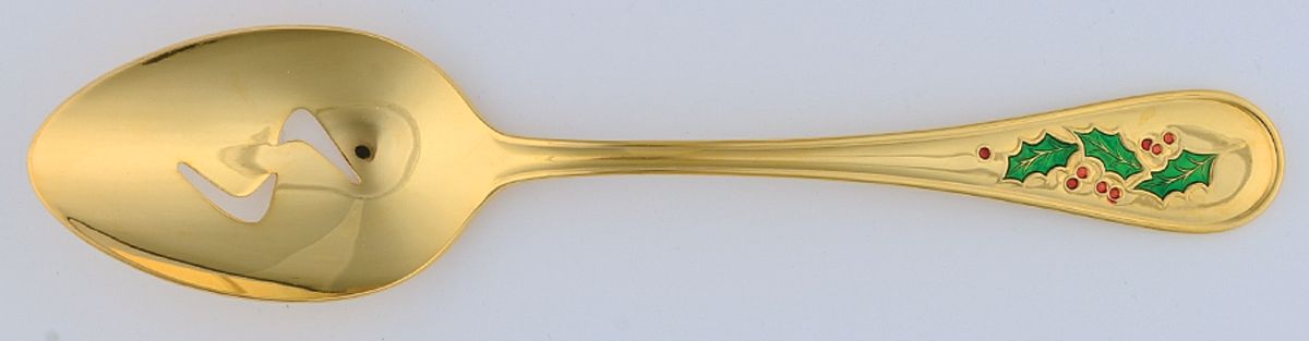 Hollyday (Gold Electroplate) Pierced Tablespoon (Serving Spoon) by Retroneu-1