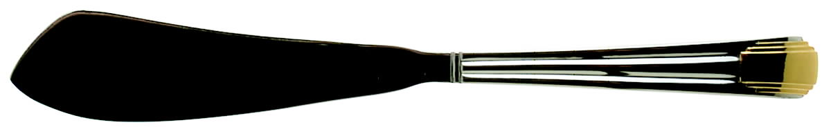 Ile De France (Stainless-Gold Accent) Flat Handle Master Butter Knife by Retroneu-1