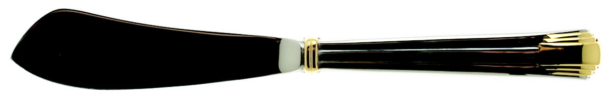 Ile De France (Stainless-Gold Accent) Hollow Handle Master Butter Knife by Retroneu-1