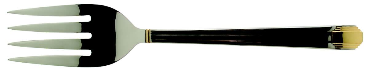 Ile De France (Stainless-Gold Accent) Solid Serving Fork by Retroneu-1