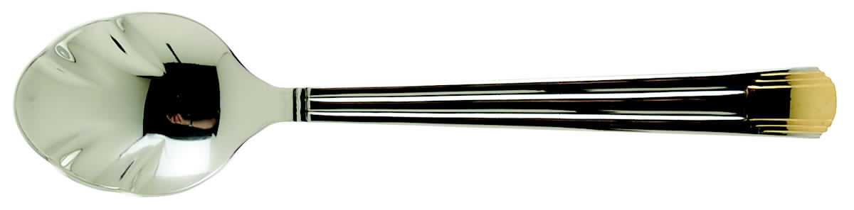 Ile De France (Stainless-Gold Accent) Sugar Shell Spoon by Retroneu-1