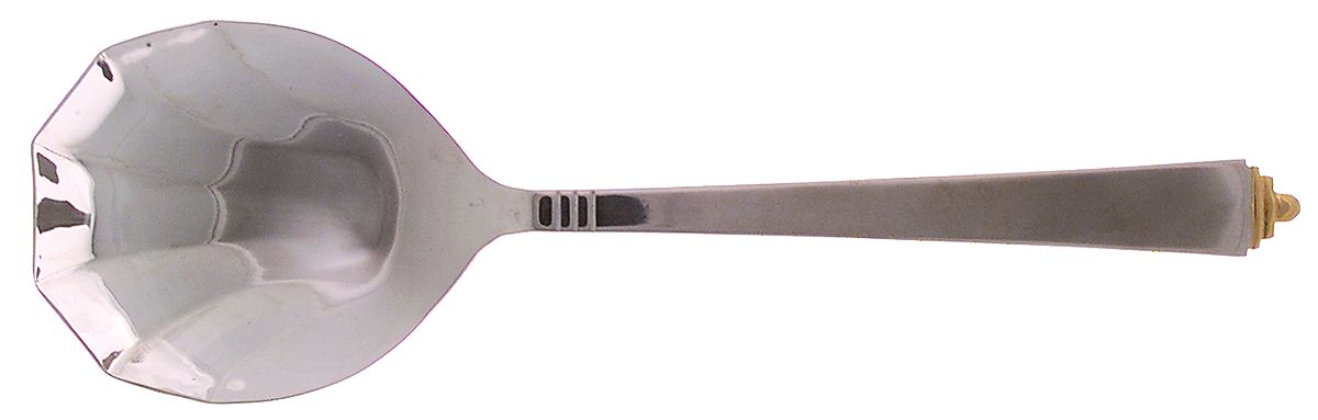 Imperiale (Stainless, Gold Accent) Solid Serving Spoon by Retroneu-1