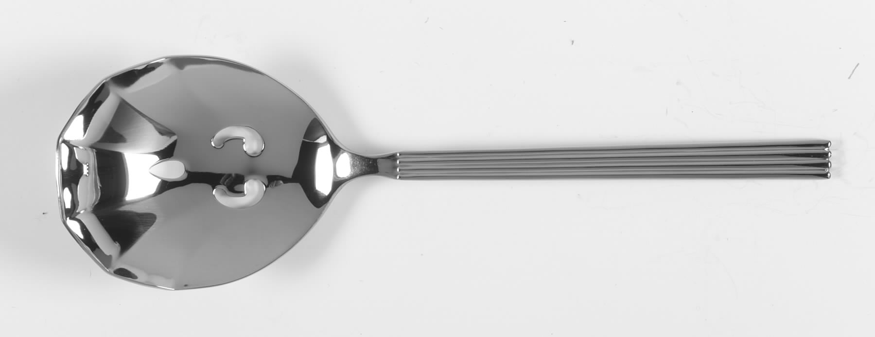 Inge (Stainless) Pierced Solid Serving Spoon by Retroneu-1