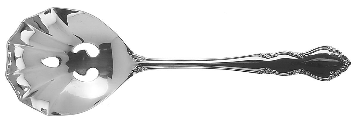 Jenna (Stainless) Pierced Solid Serving Spoon by Retroneu-1