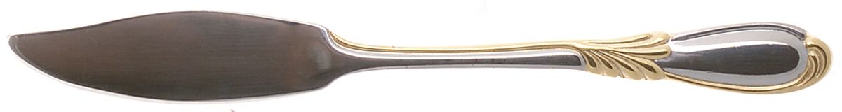 Linda (Stainless-Gold Accent) Flat Handle Master Butter Knife by Retroneu-1