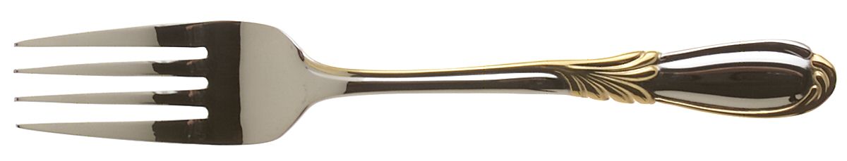 Linda (Stainless-Gold Accent) Individual Salad Fork by Retroneu-1